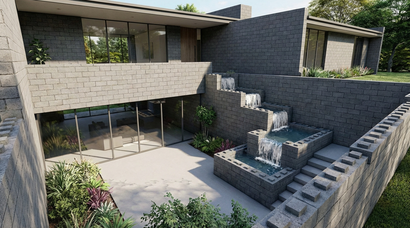 Split-Level Sunken Courtyard Design